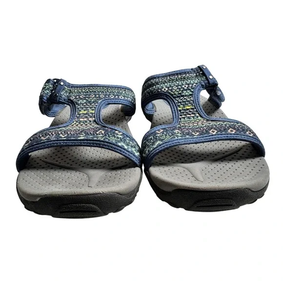 Skechers Slides Reggae Outdoor Lifestyle Womens 8 Navy Blue Slip On Sandals - Picture 2 of 9